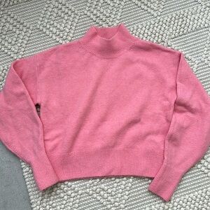 & other stories pink mock neck sweater